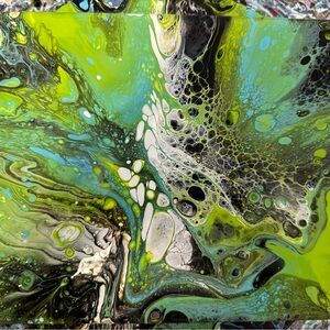 Abstract Green and Blue Canvas Art